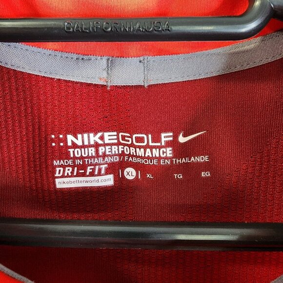 Mens Red Burgundy Nike Golf Tour Performance Polo Shirt Short Sleeve Dri Fit XL - Picture 5 of 10